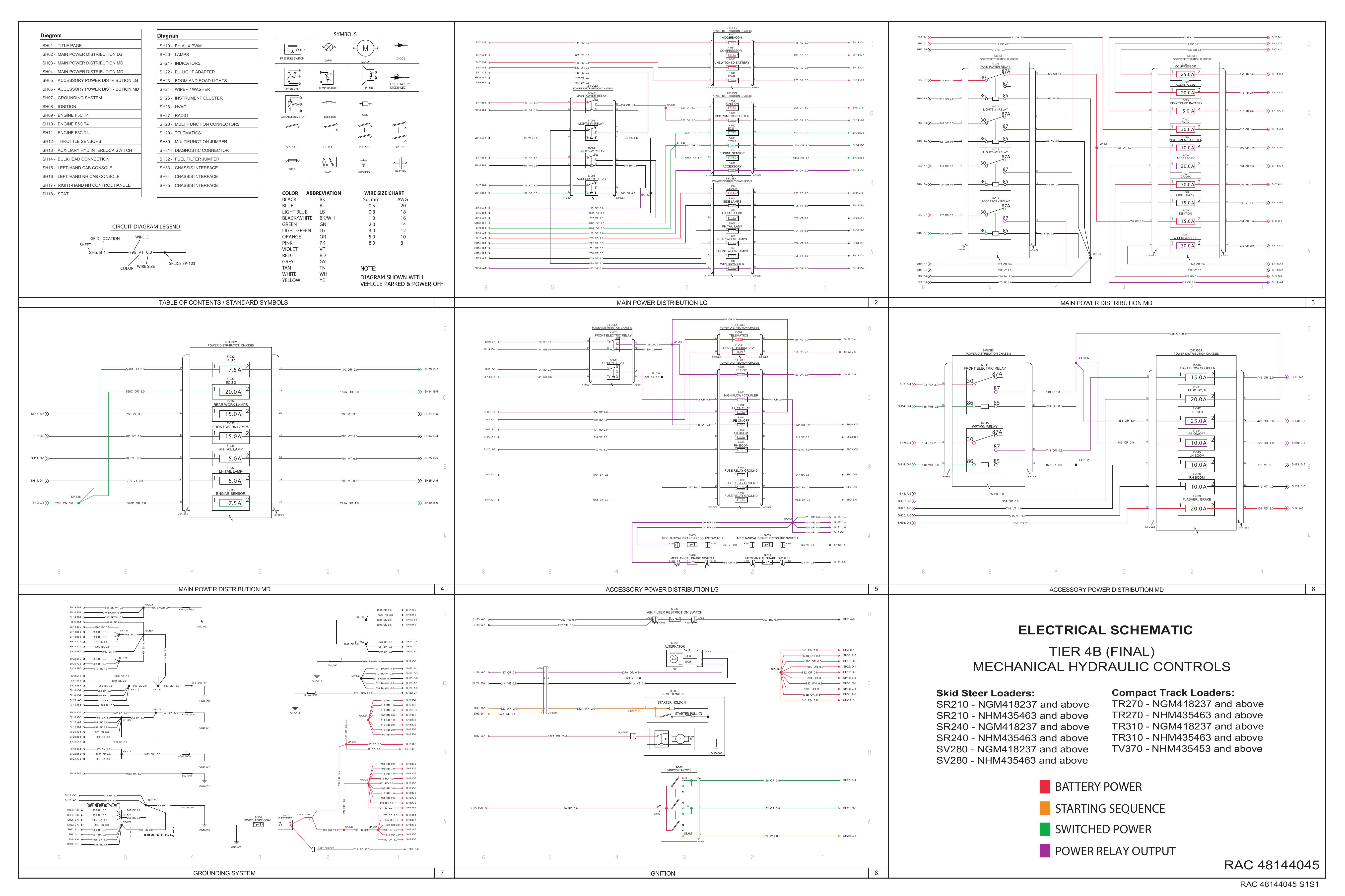 TIER 4B (FINAL) MECHANICAL HYDRAULIC CONTROLS ELECTRICAL SCHEMATIC
